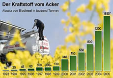 Biodiesel Absatz Vergleich